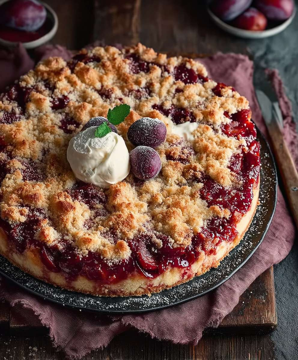 Zwetschgenkuchen mit Streusel backen