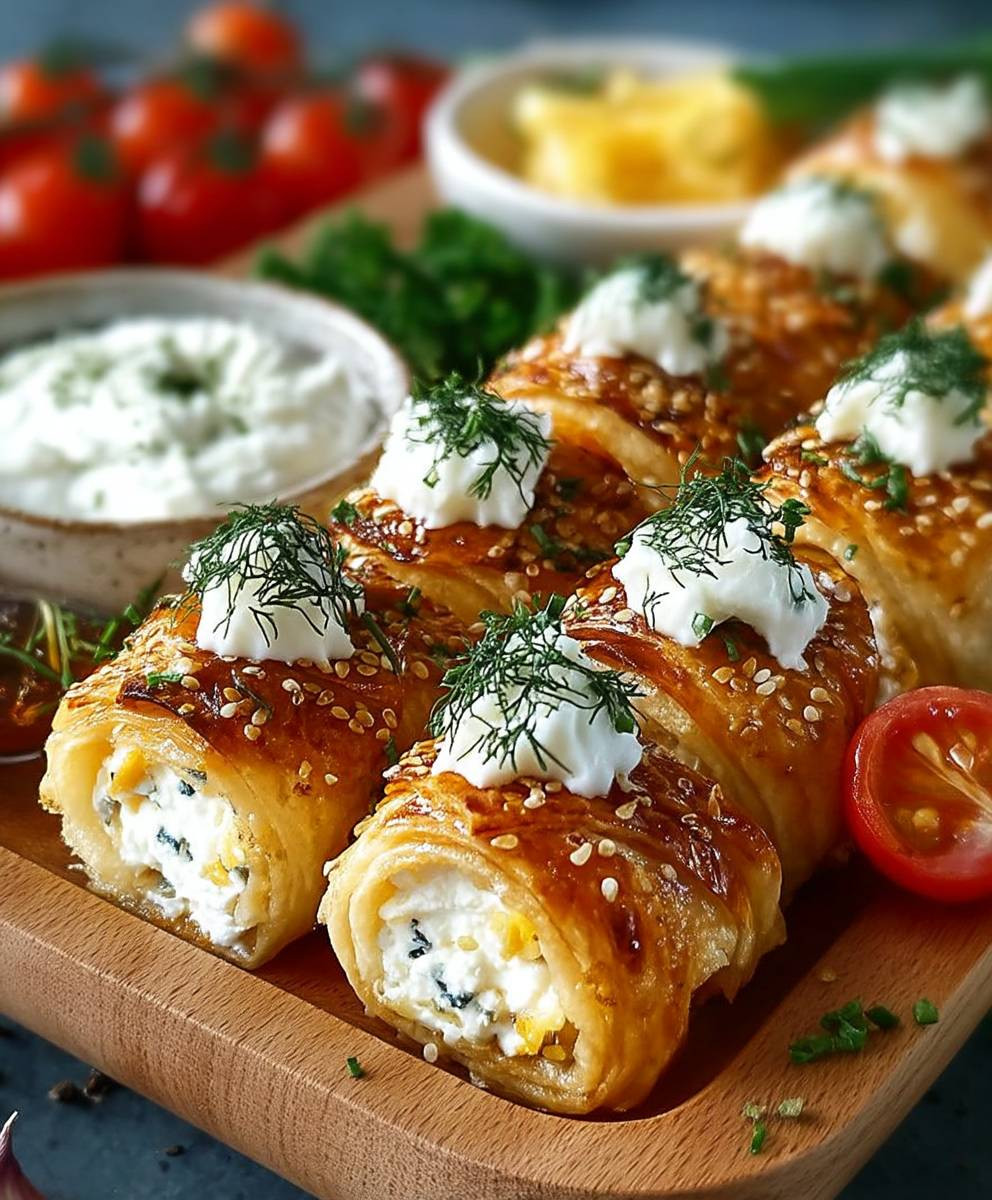 Ofen Feta Röllchen schnell knusprig