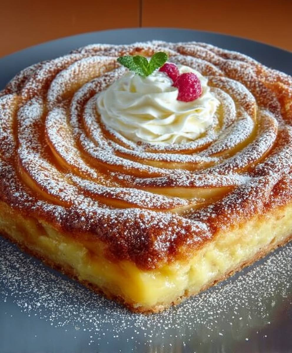 Apfelkuchen mit Vanillepudding