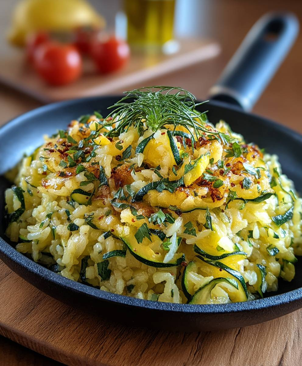 Zucchini Reis Pfanne einfach