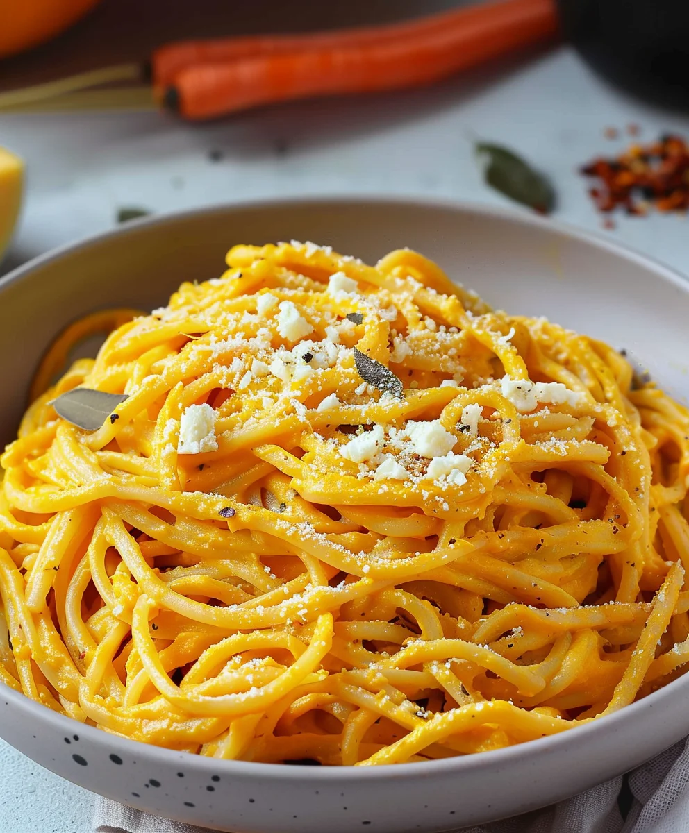 Kürbis Pasta mit Feta: Einfach & unwiderstehlich lecker!