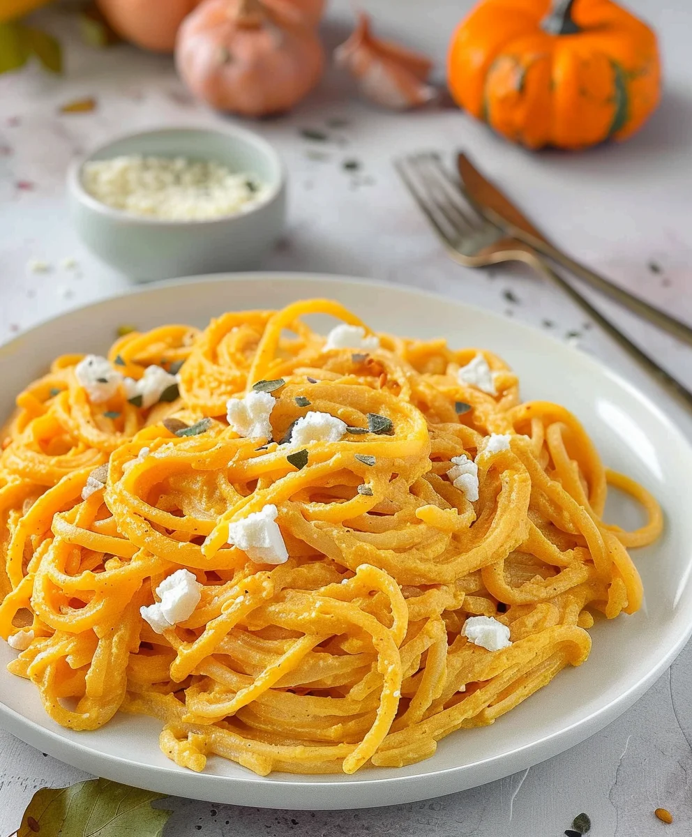 Kürbis Pasta mit Feta: Einfach & unwiderstehlich lecker!