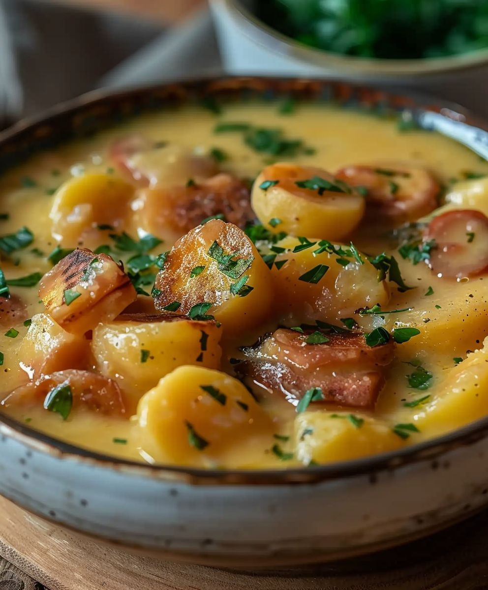 Kartoffelsuppe mit Wiener Würstchen
