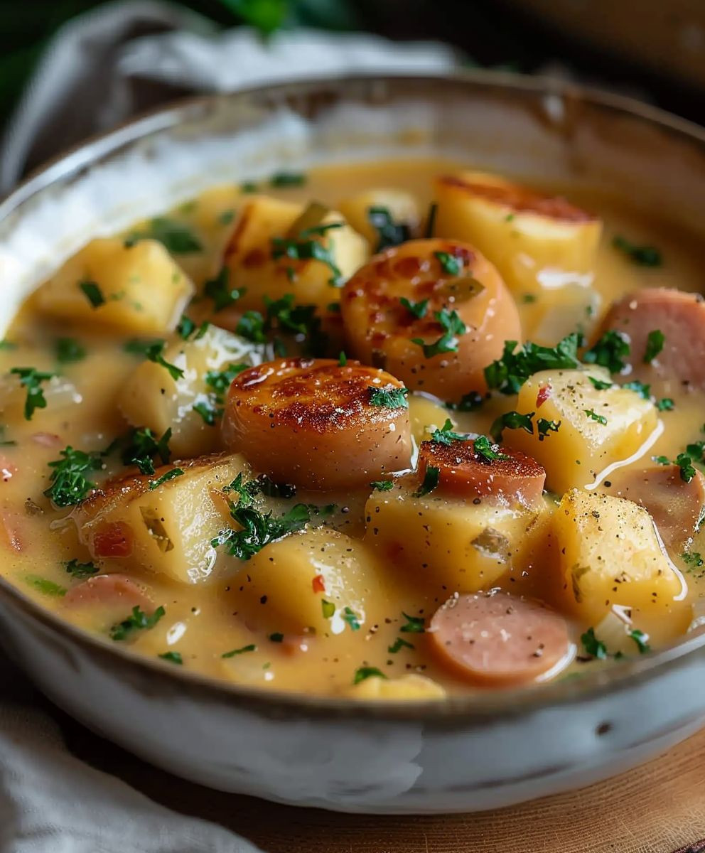 Kartoffelsuppe mit Wiener Würstchen