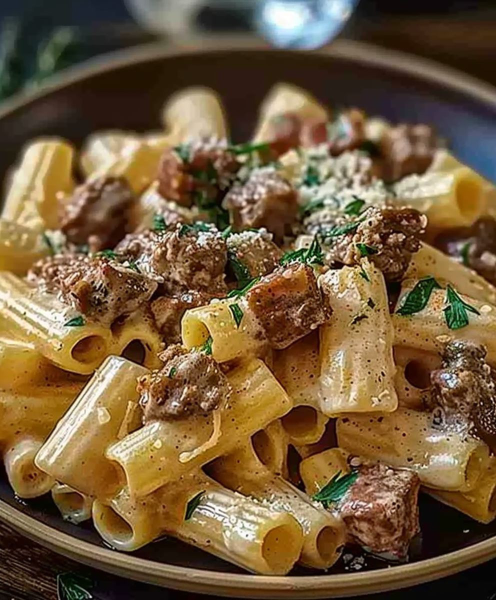 Parmesan Rindfleisch Rigatoni