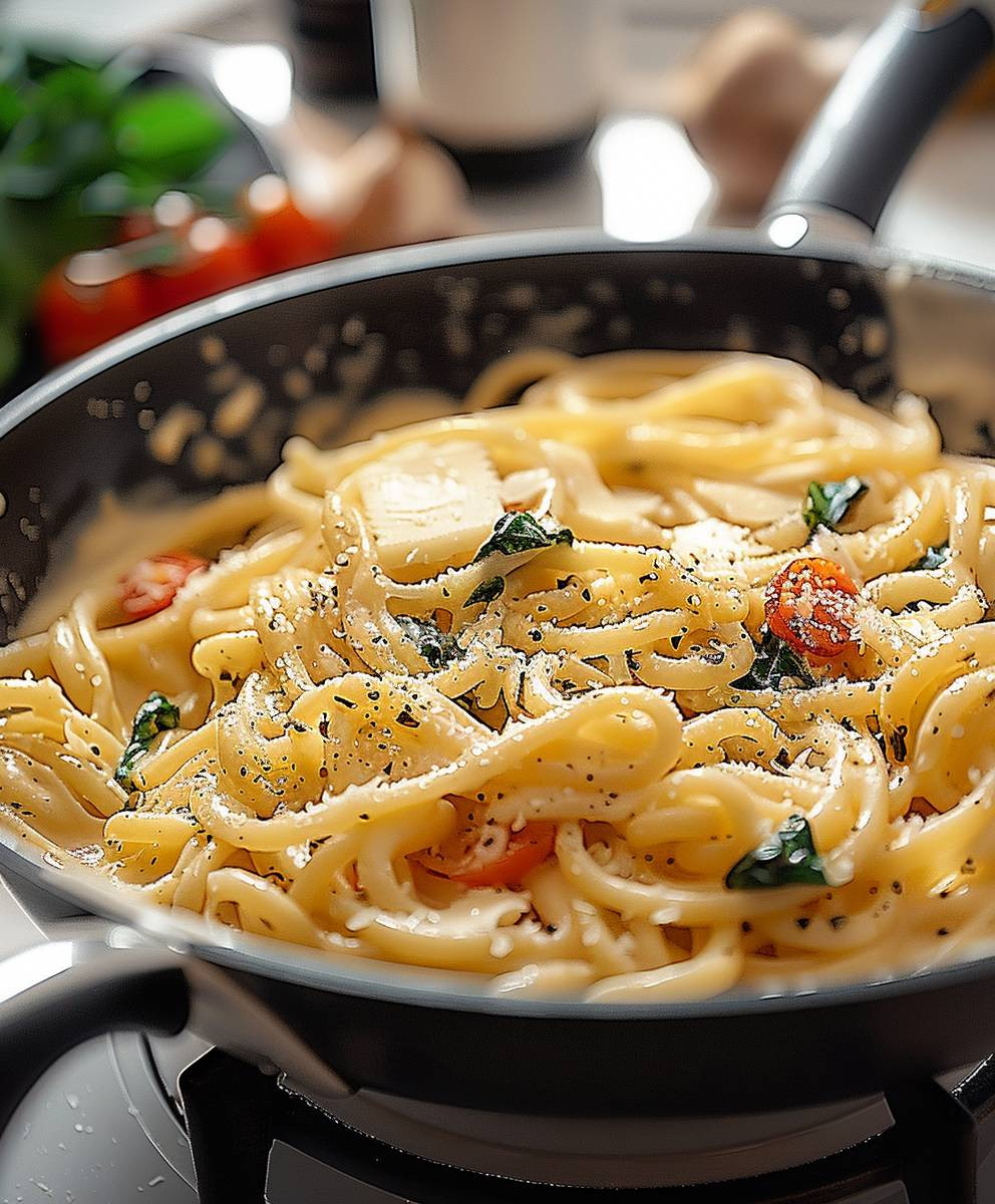 Knoblauch Käse Pasta
