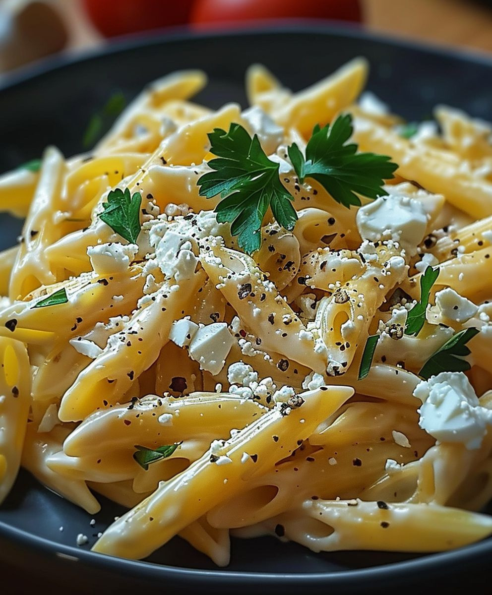 Zitronen Feta Pasta Sommer
