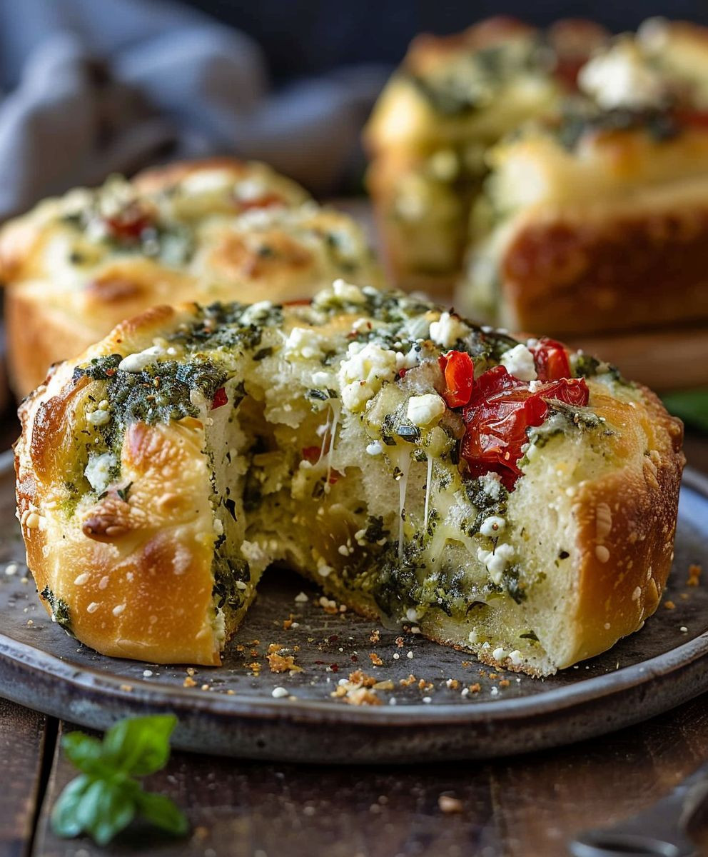 Pesto Feta Brötchen backen