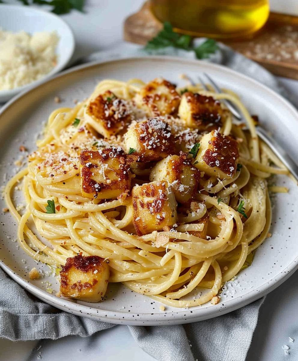 Halloumi Carbonara einfach zubereiten