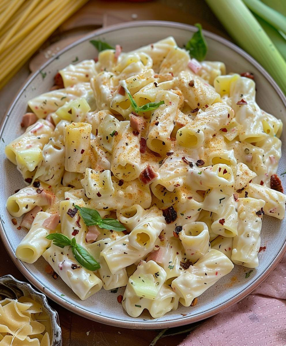 Käse Lauchcreme Pasta