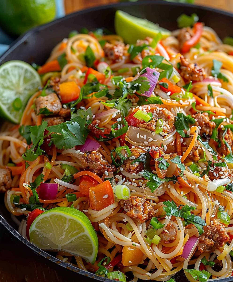 Limetten Crunch Nudelsalat