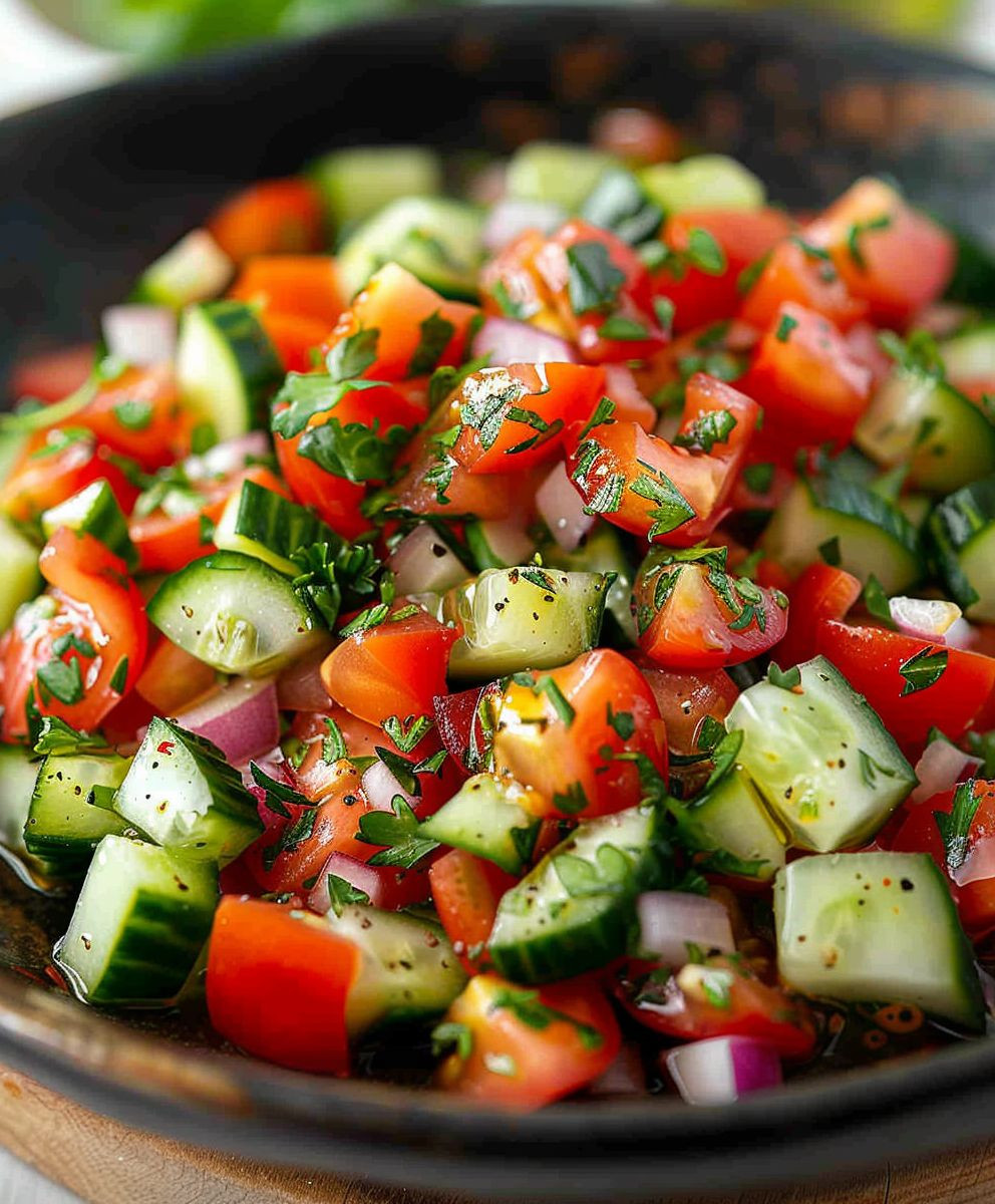 Tomaten Gurken Salat einfach