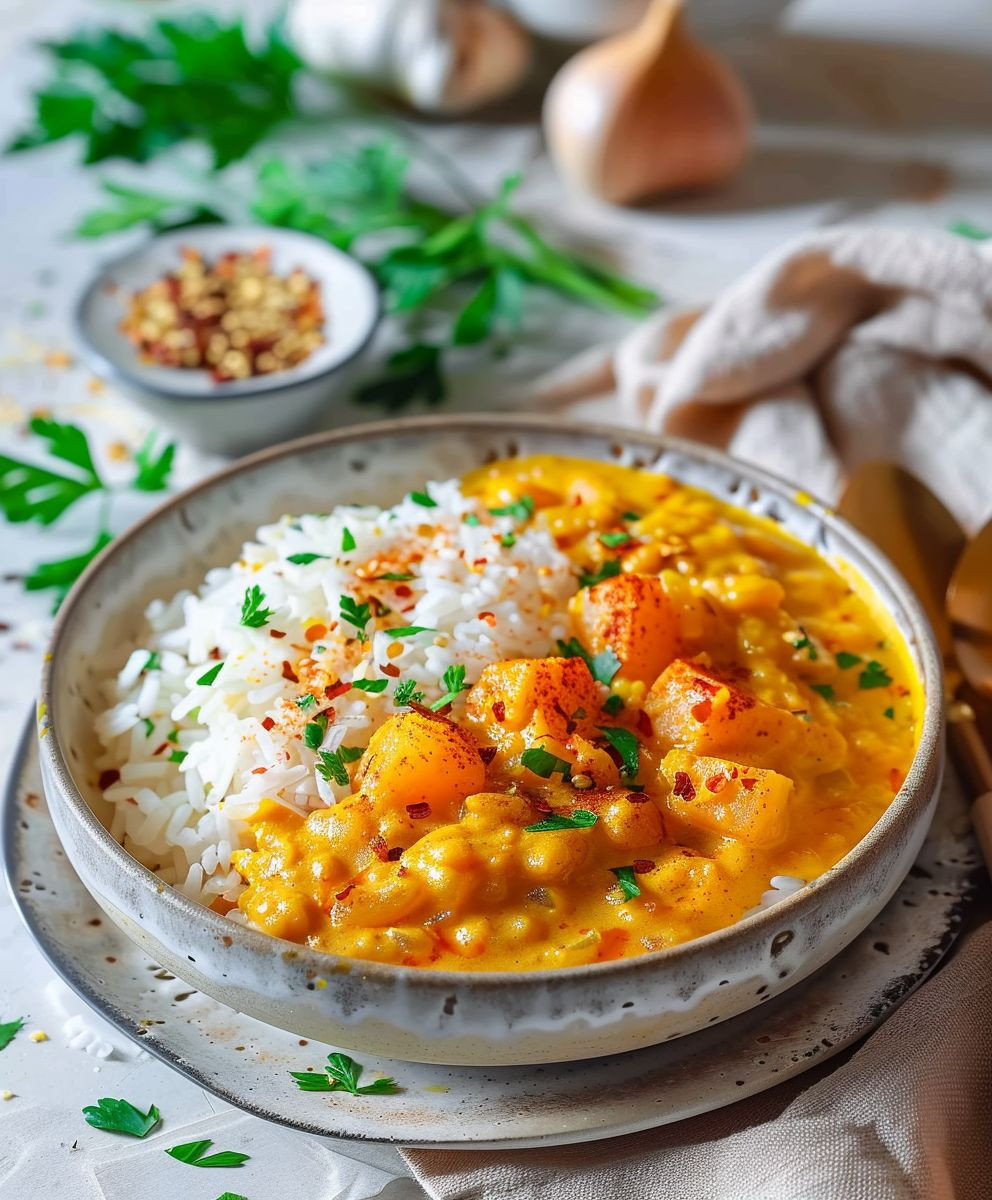 Rote Linsen Curry Süßkartoffel
