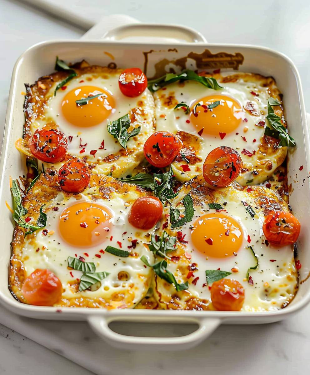 Gebackene Feta Eier Frühstück