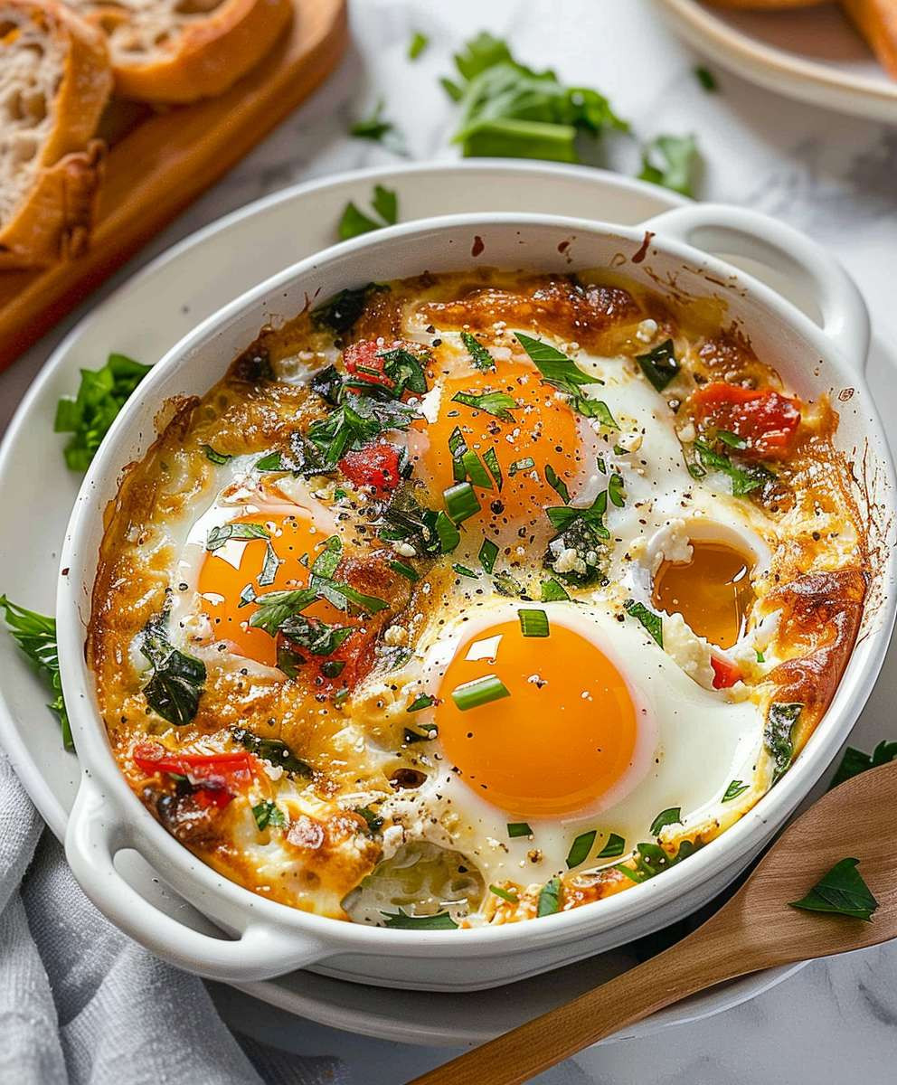 Gebackene Feta Eier Frühstück