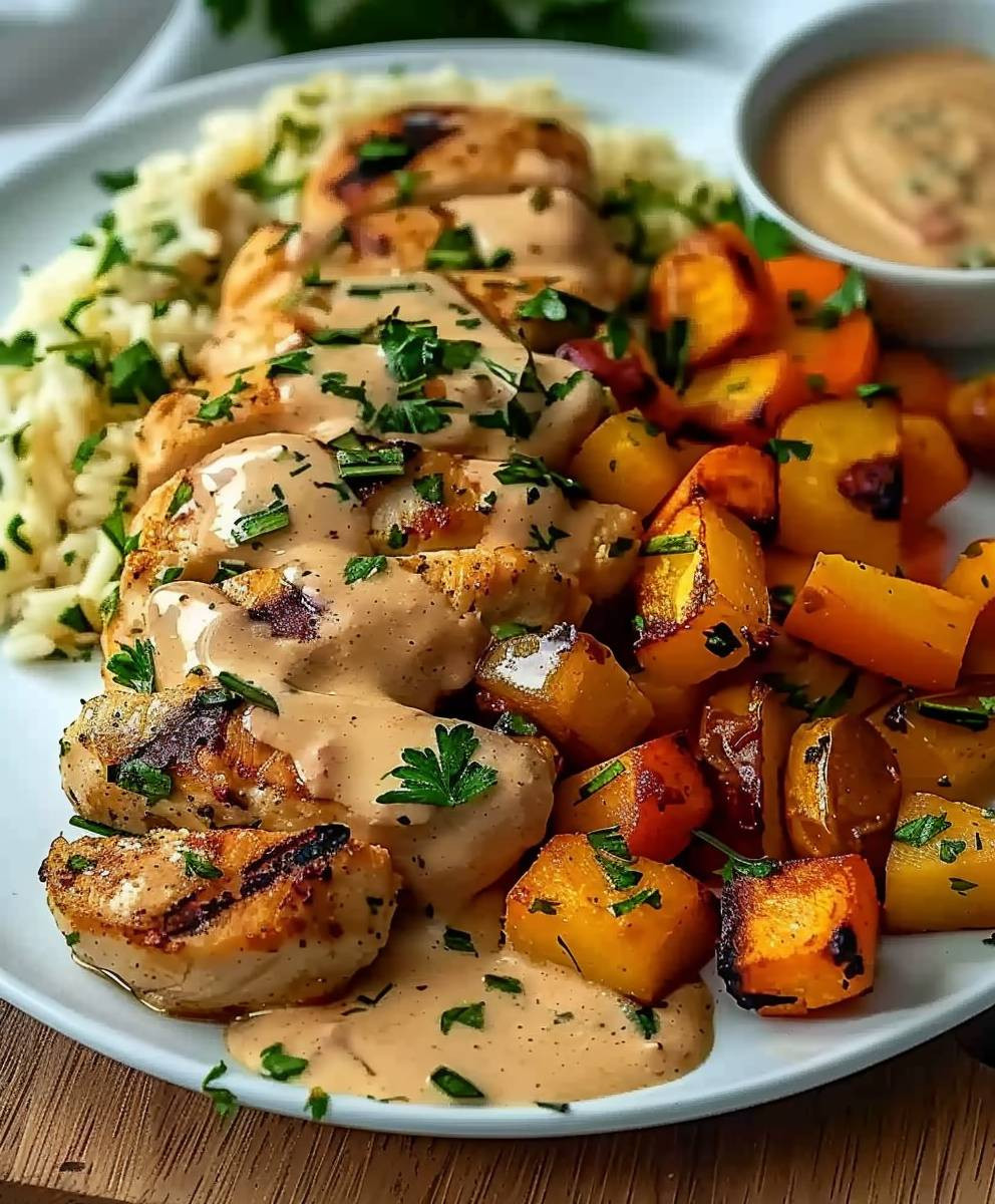 Hähnchen Gyros Schmand Soße