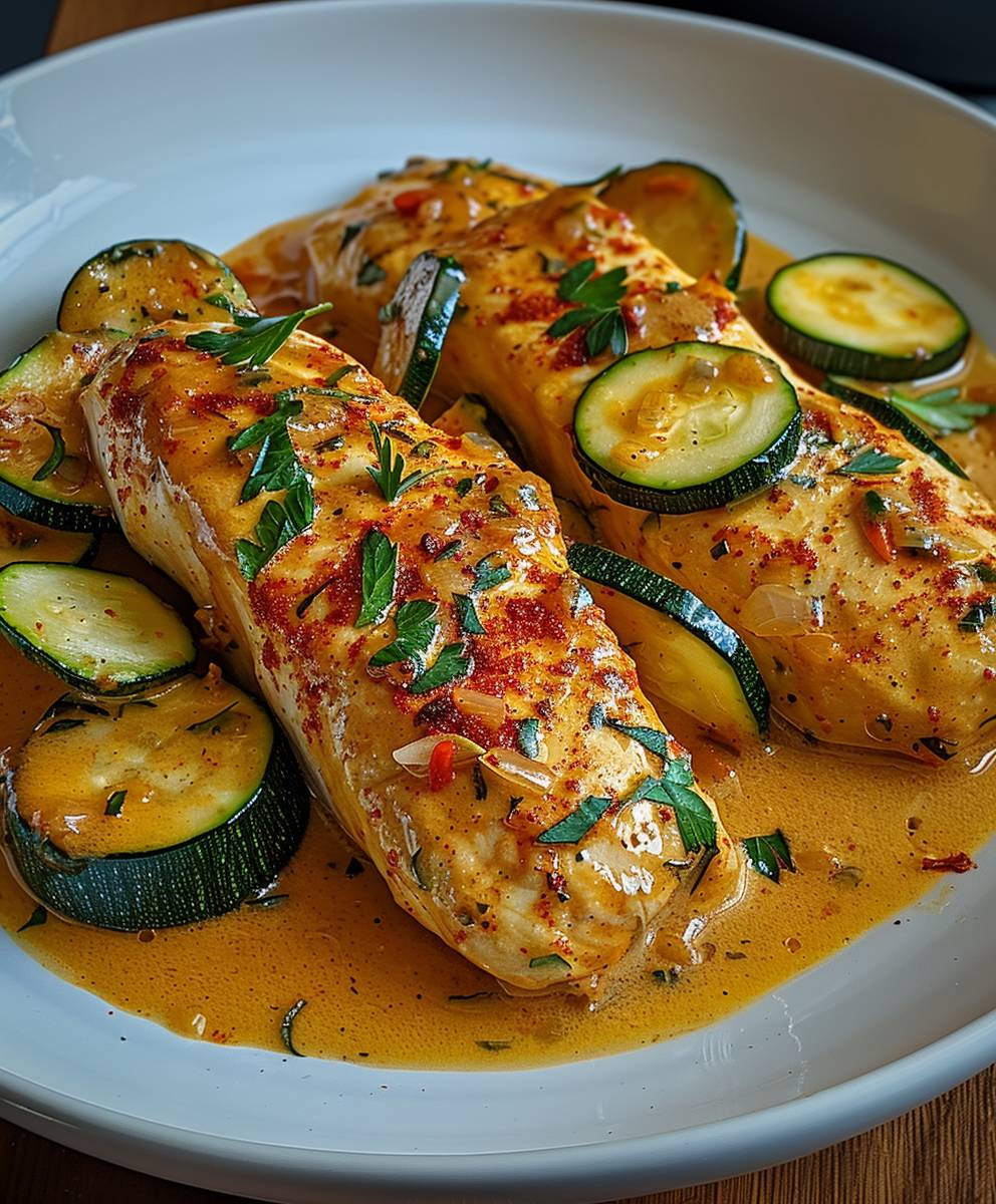Paprika Zucchini Hähnchen Sahne