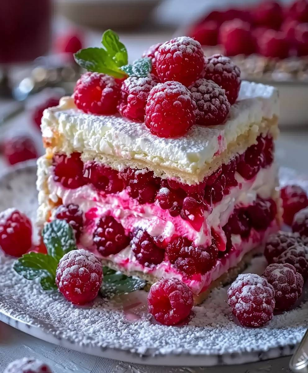 Himbeer Raffaello Torte ohne Gelatine