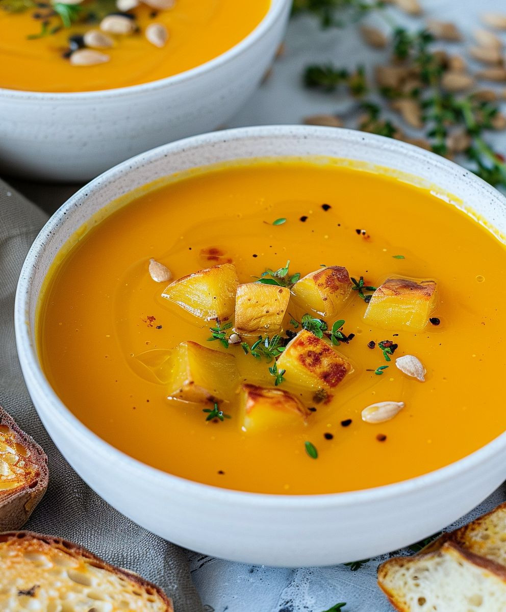 Kürbissuppe Kartoffeln Möhren