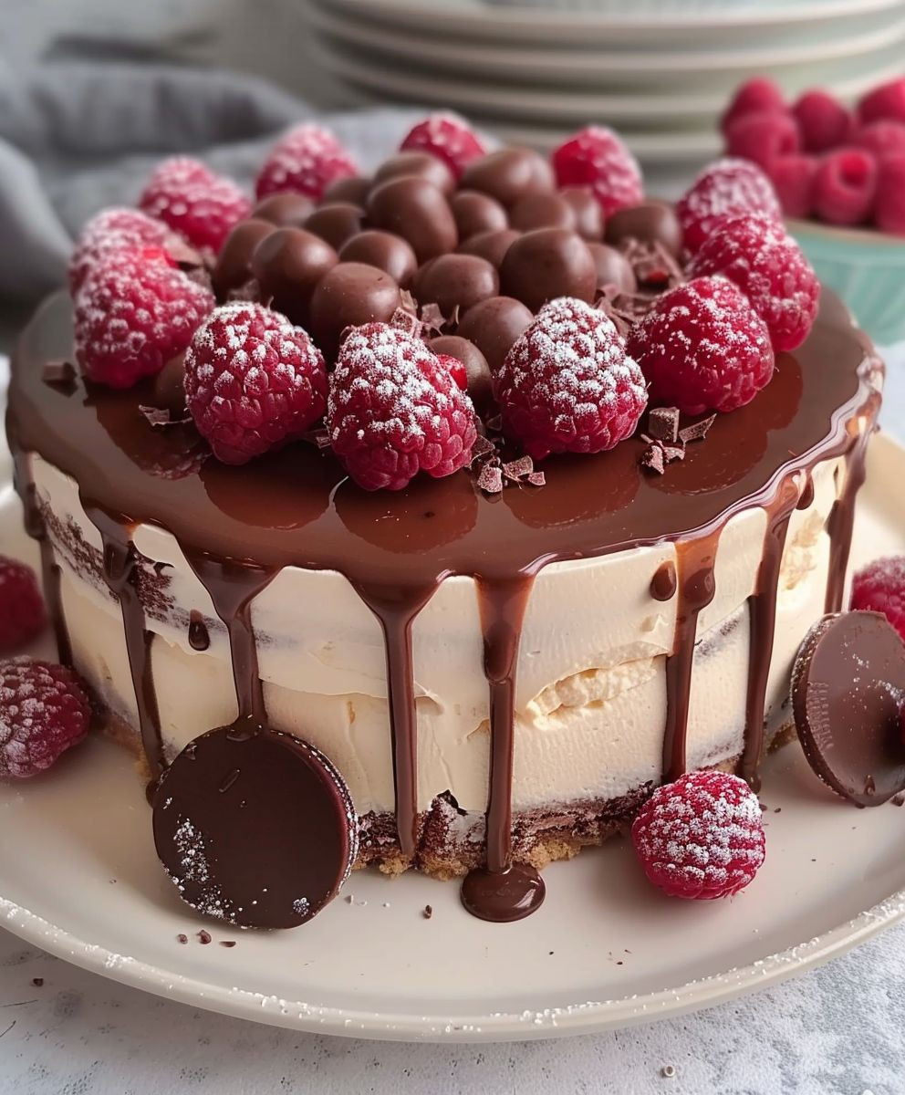 Himbeer Frischkäse Torte Schoko
