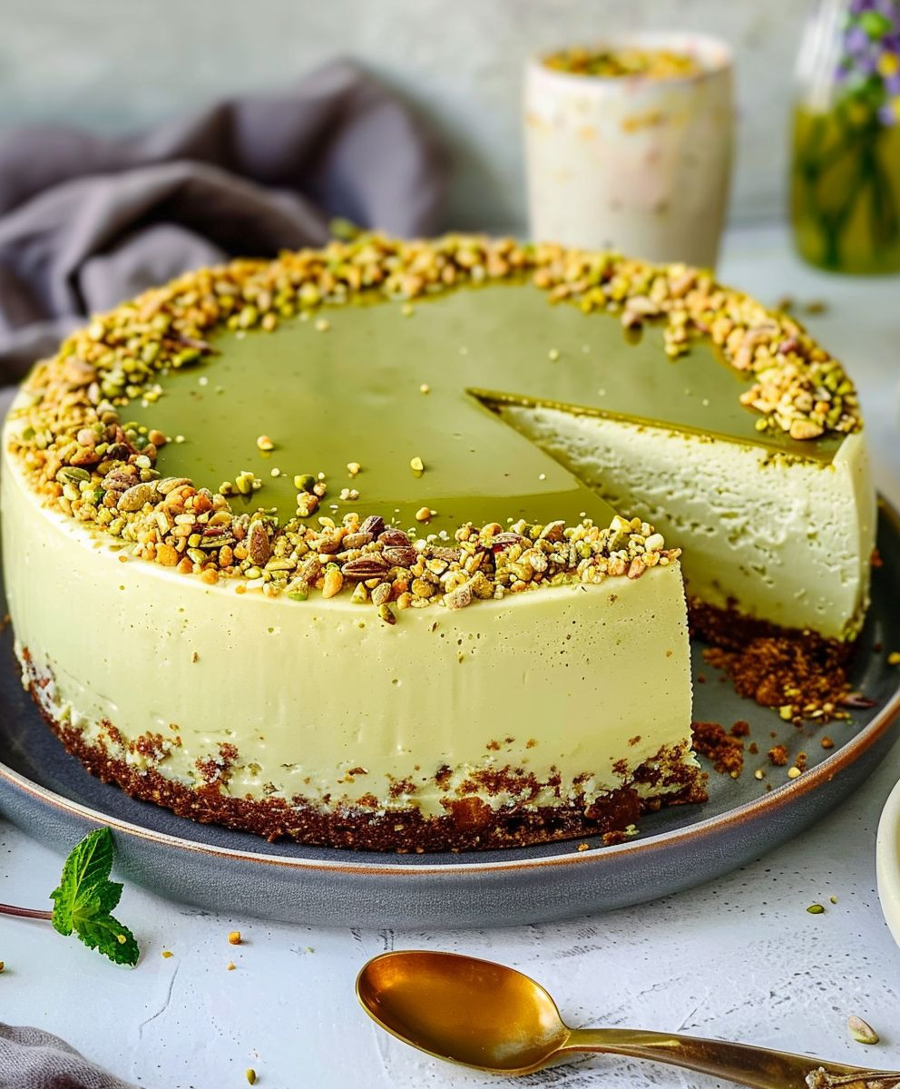 Pistazien Cheesecake ohne Backen