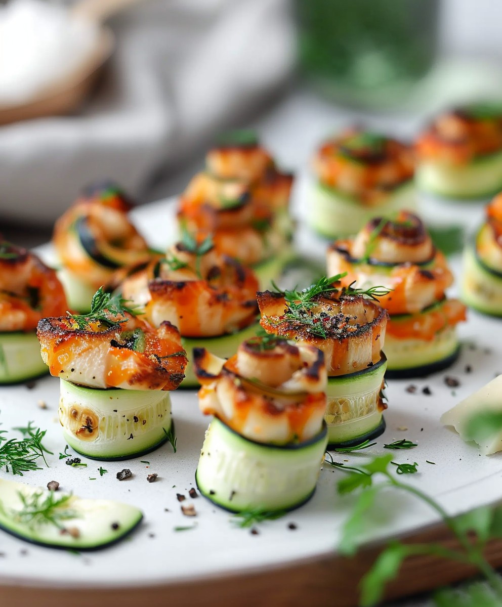 Zucchini Röllchen Frischkäse Fingerfood