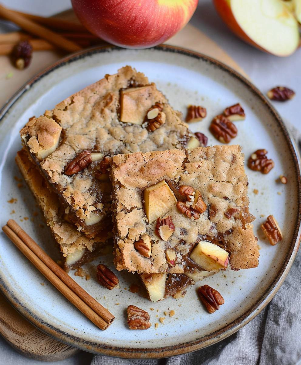 Apfel Brownies Herbst Dessert