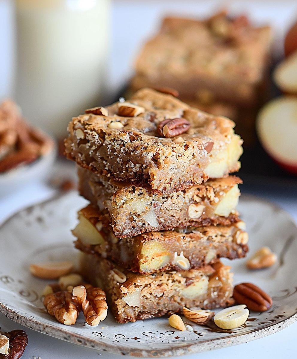 Apfel Brownies Herbst Dessert