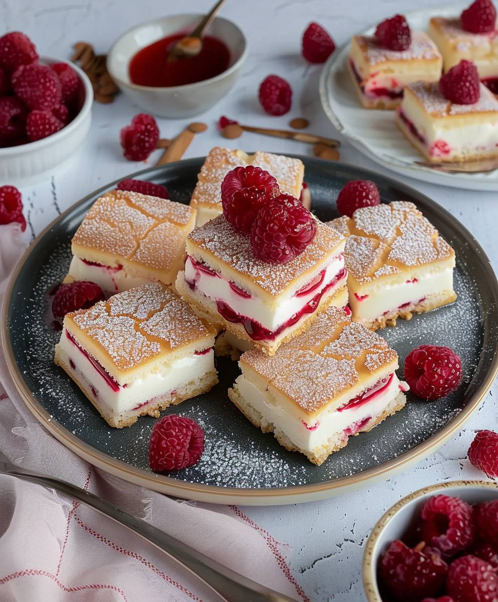 Butterkekskuchen Himbeeren Pudding