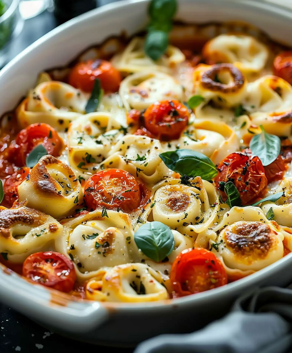 Tortellini Auflauf Tomaten Mozzarella