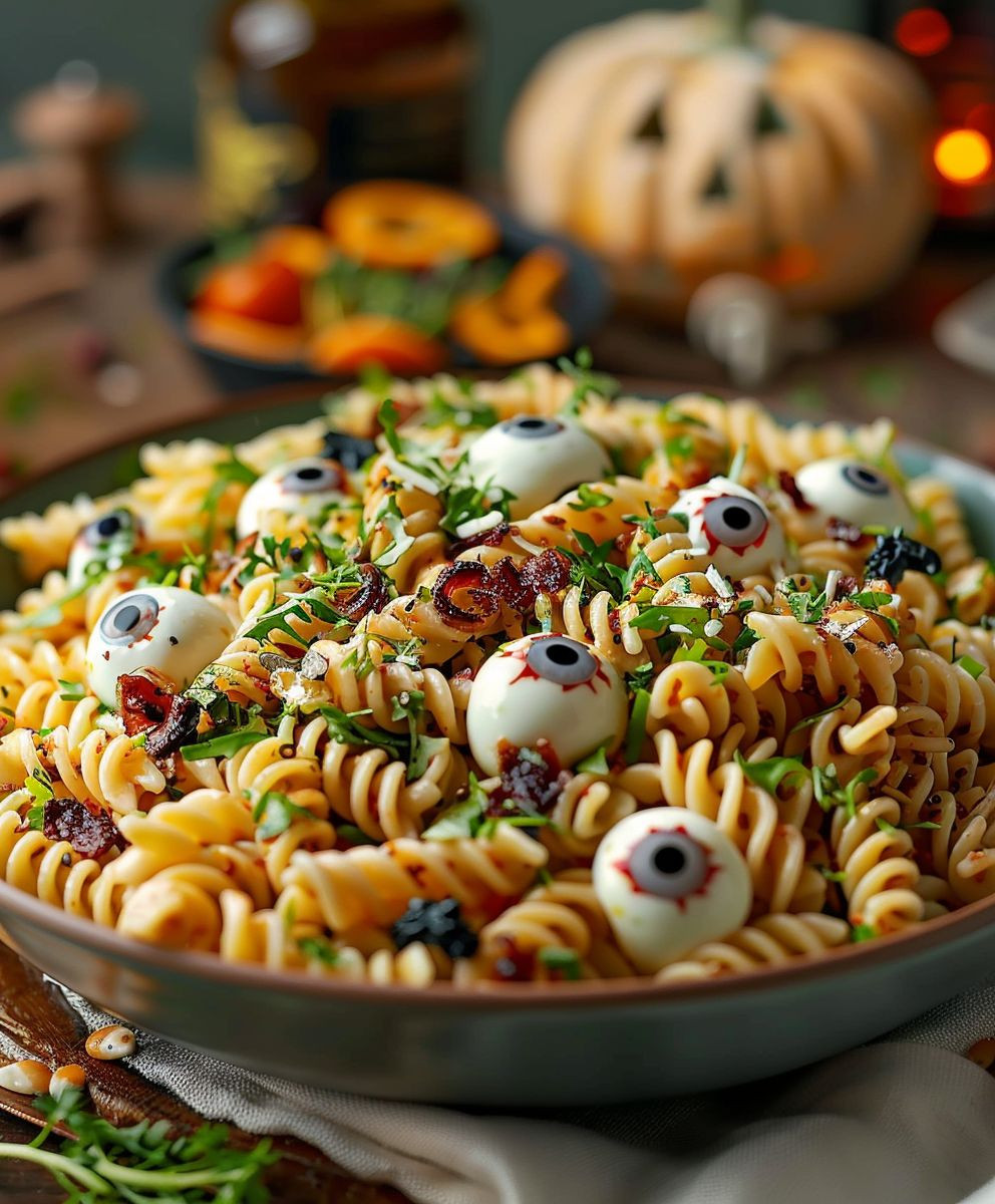 Halloween Pasta Salat