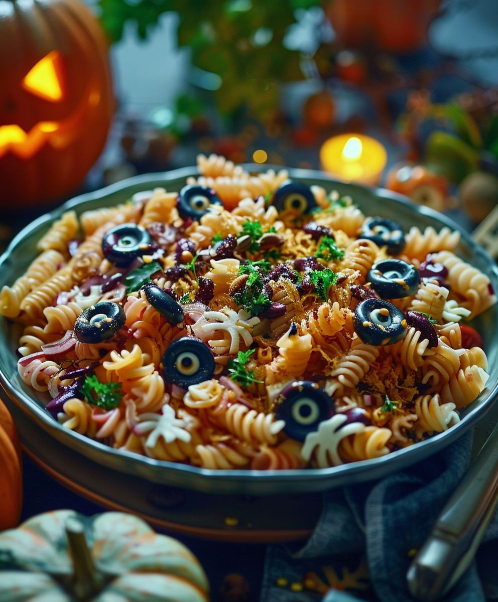 Halloween Pasta Salat