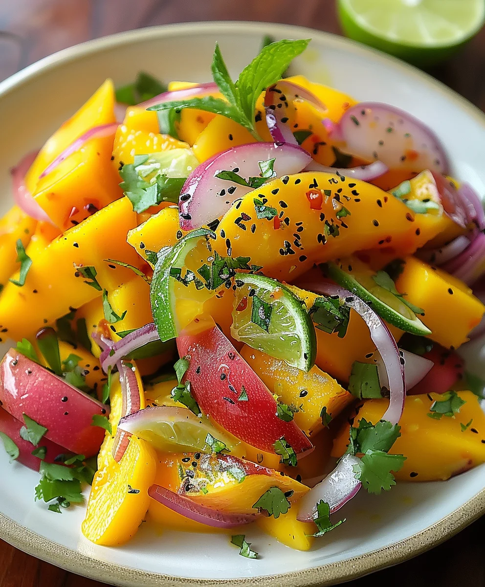 Fruchtig-frischer Mango-Salat mit Limetten-Dressing