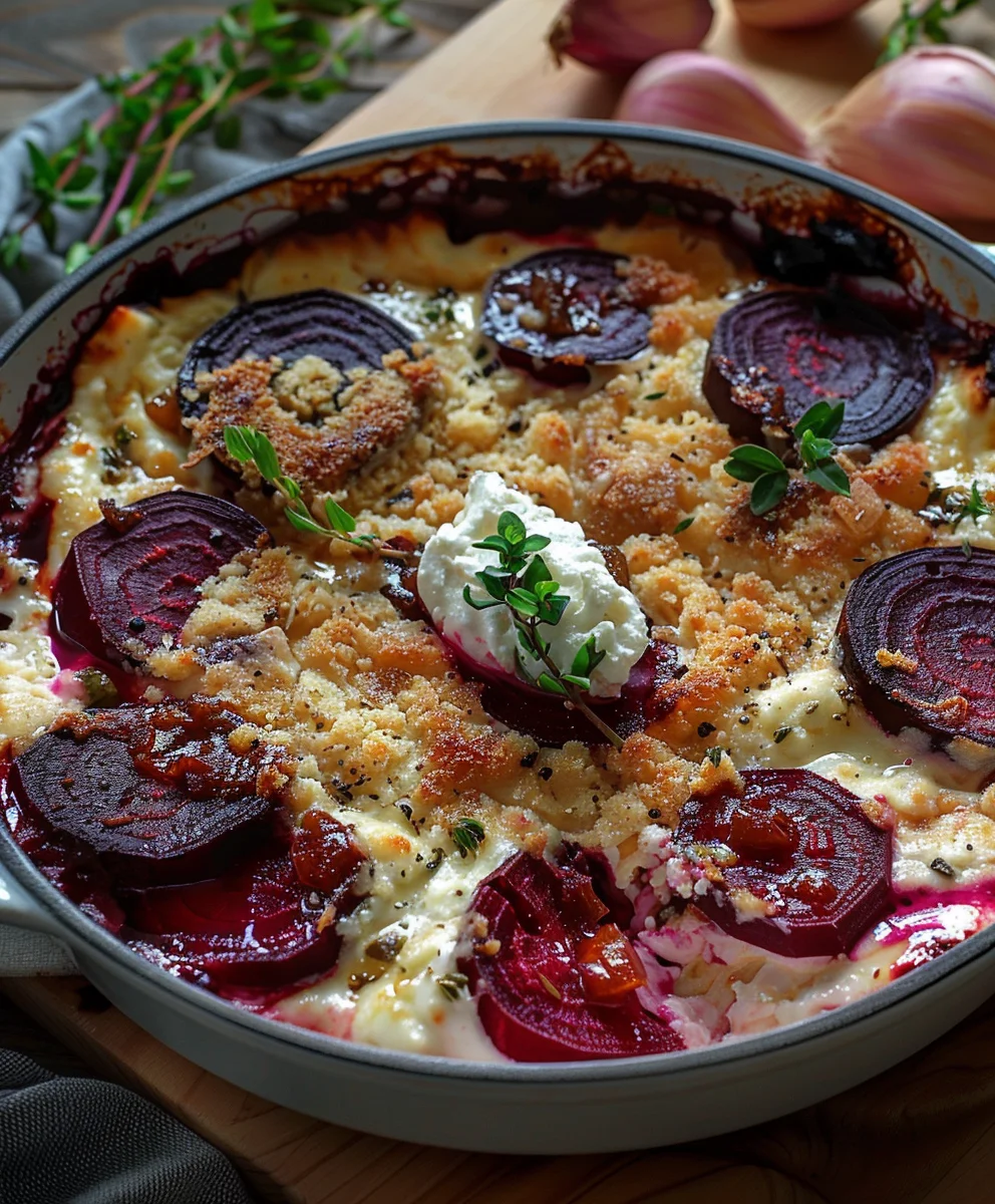 Köstliches Rote Bete Gratin mit Ziegenkäse-Genuss