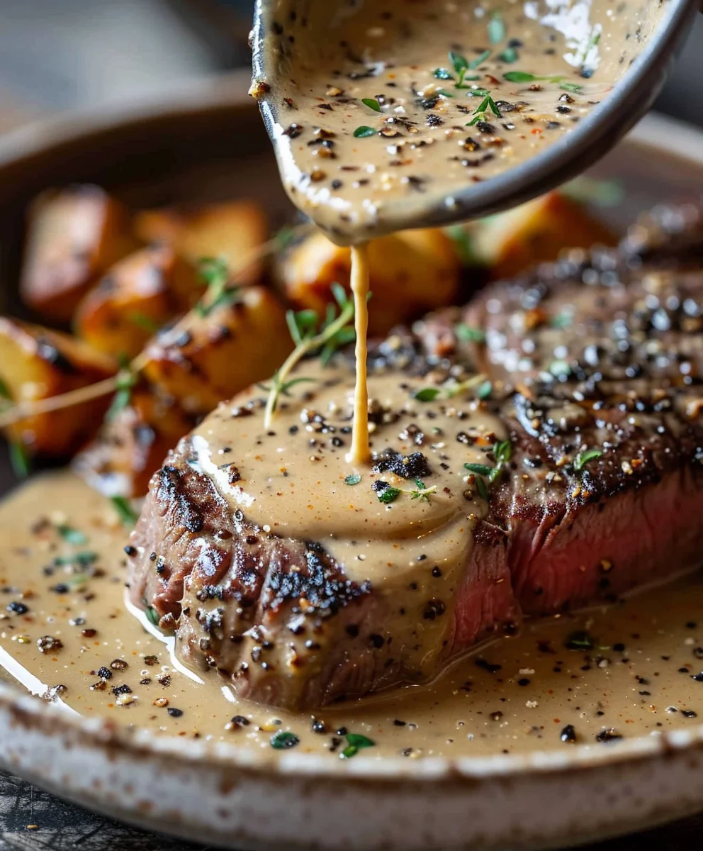 Perfekte Cremige Pfeffersauce für Steak – einfach & lecker!