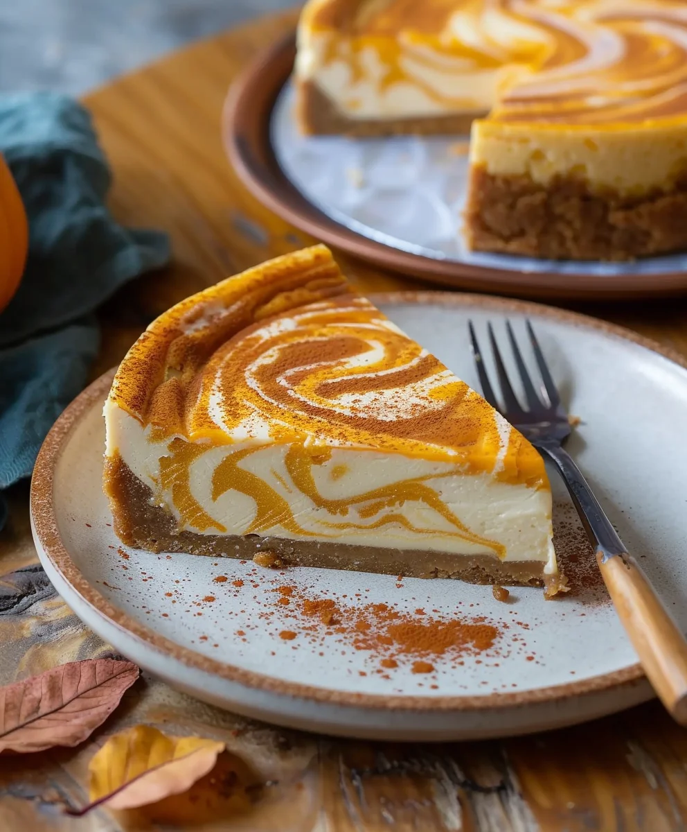 Cremiger Kürbis-Swirl-Cheesecake