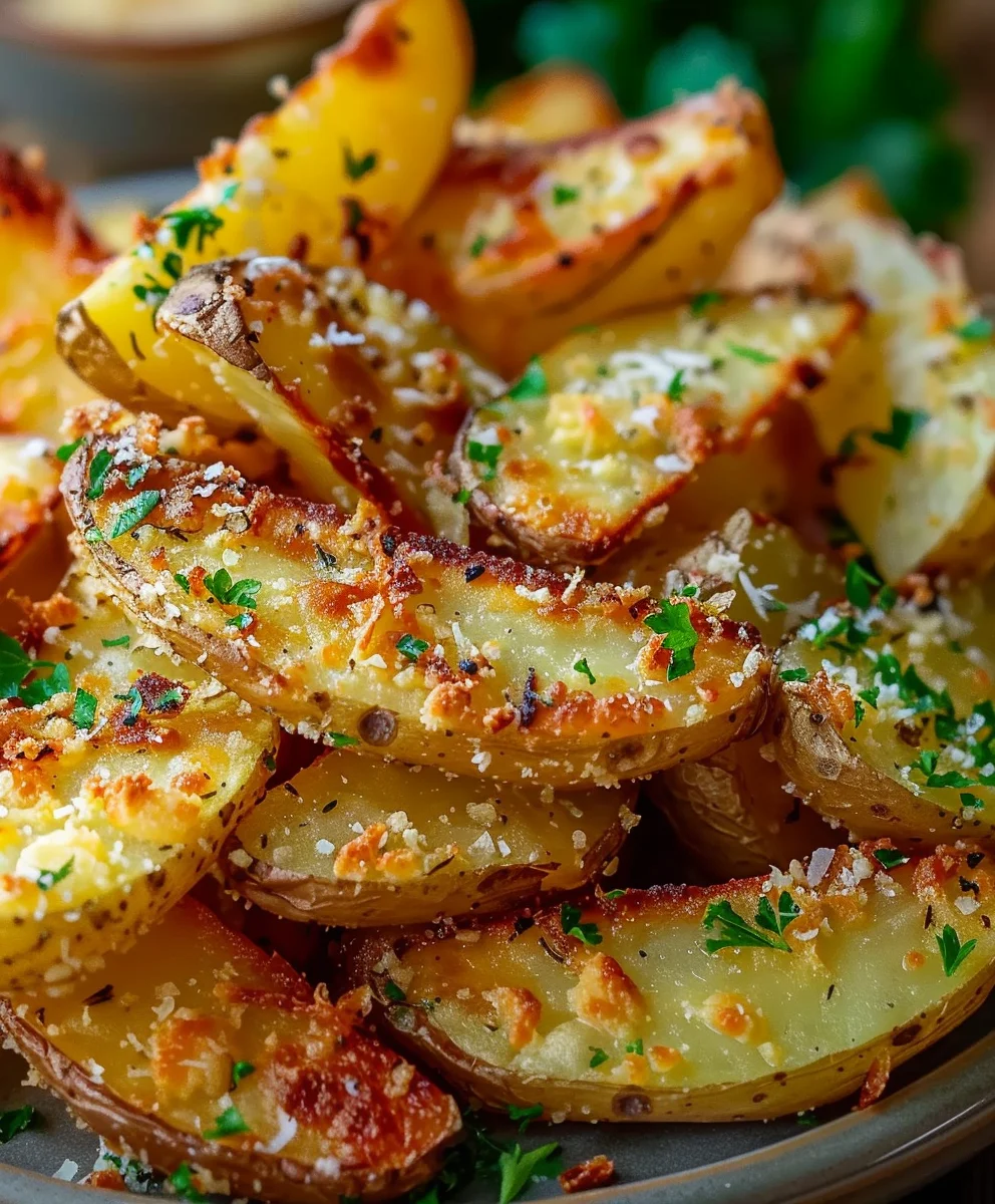 Das beste Rezept: Knusprige Knoblauch Parmesan Kartoffelspalten