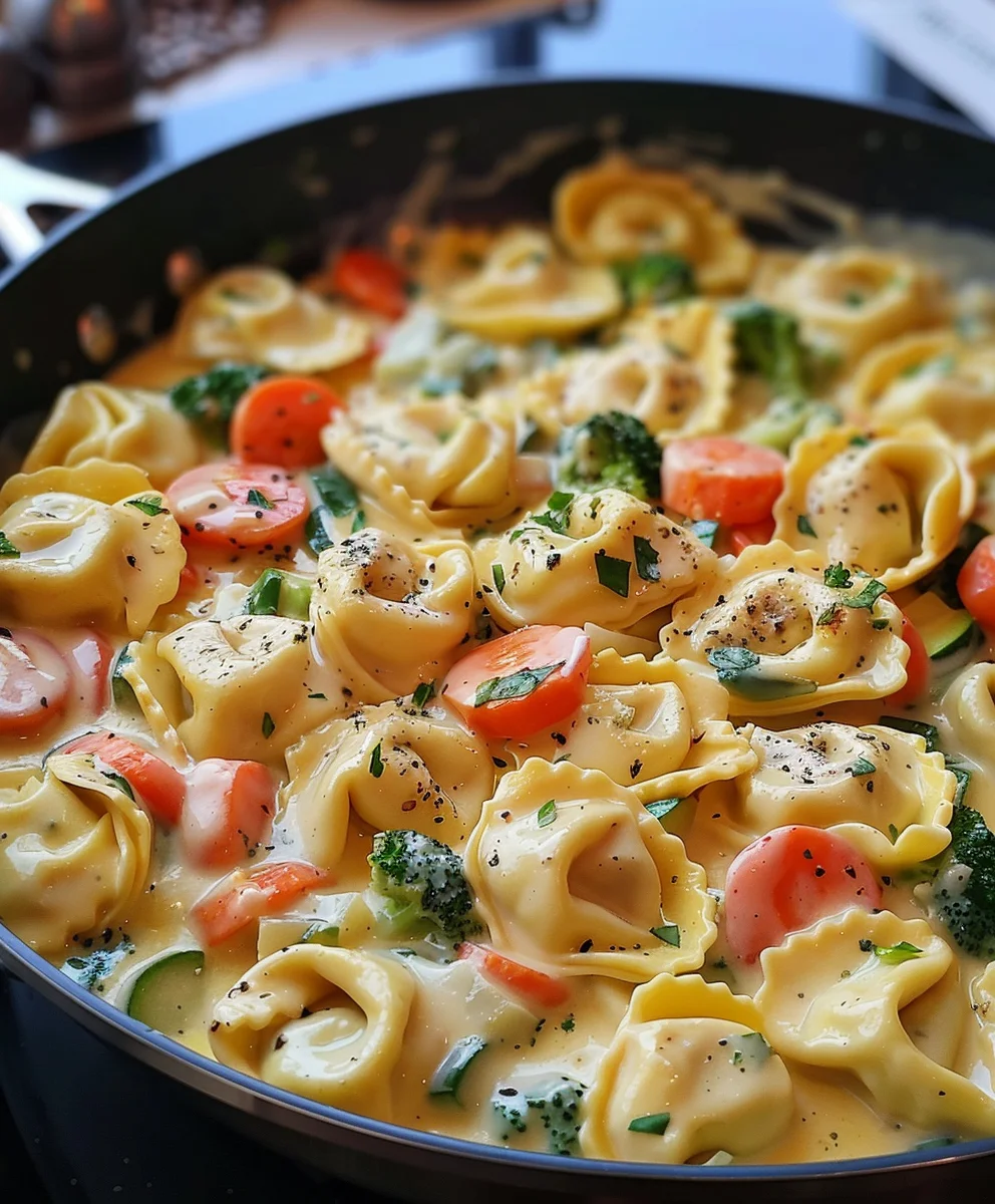 Cremige Gemuese Tortellini Pfanne