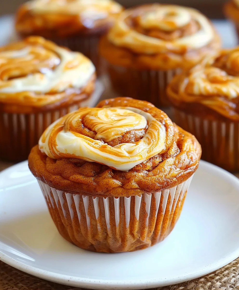 Kürbis Frischkäse Swirl Muffins