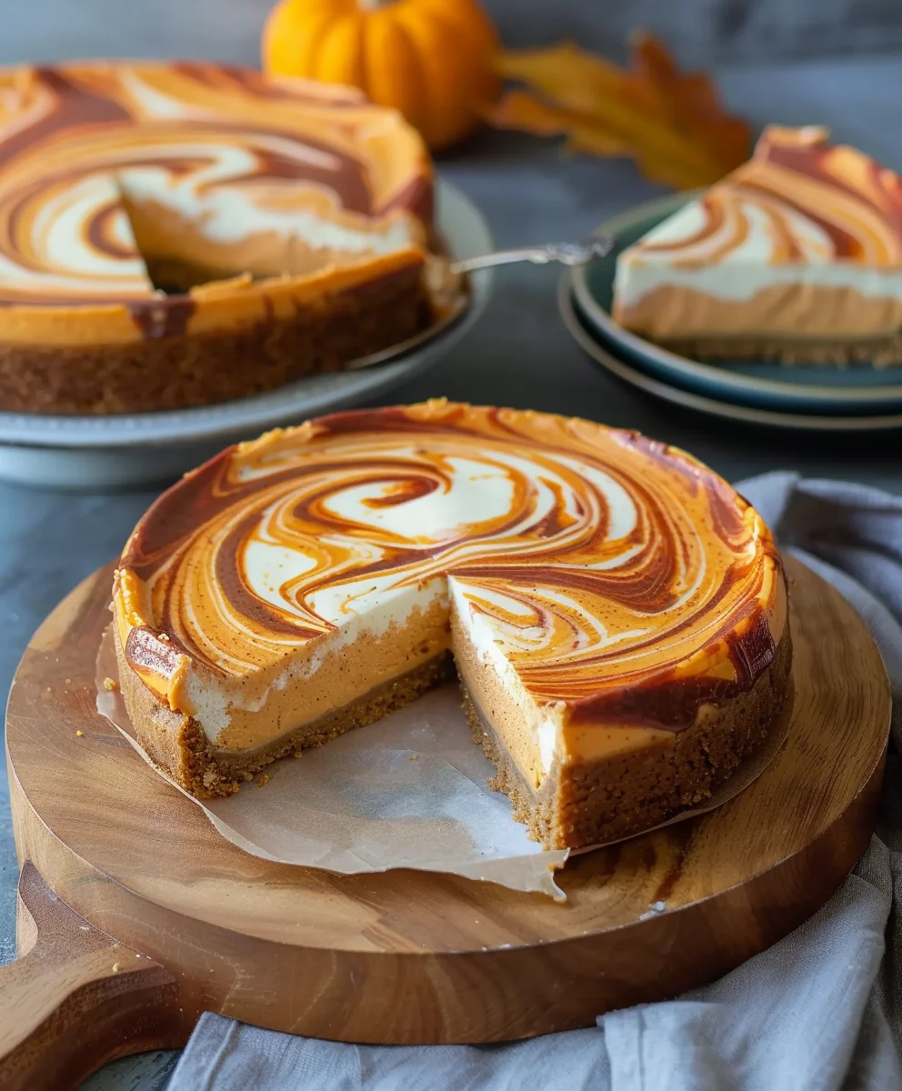 Rezept: Cremiger Kürbis-Swirl-Cheesecake einfach backen