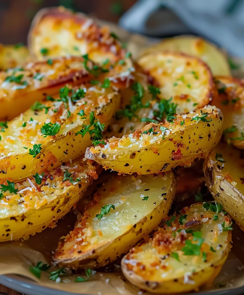 Das beste Rezept: Knusprige Knoblauch Parmesan Kartoffelspalten