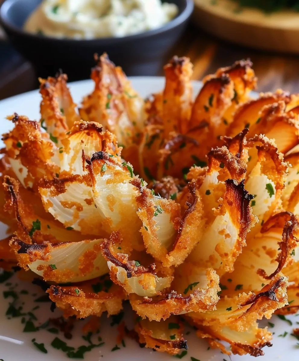 Blitz-Rezept: Knusprige blühende Zwiebel aus der Heissluftfritteuse