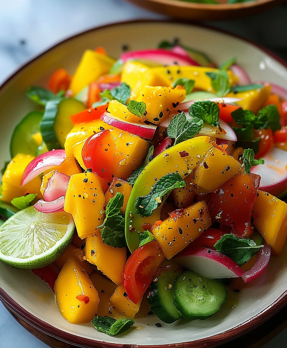 Fruchtig-frischer Mango-Salat mit Limetten-Dressing Rezept