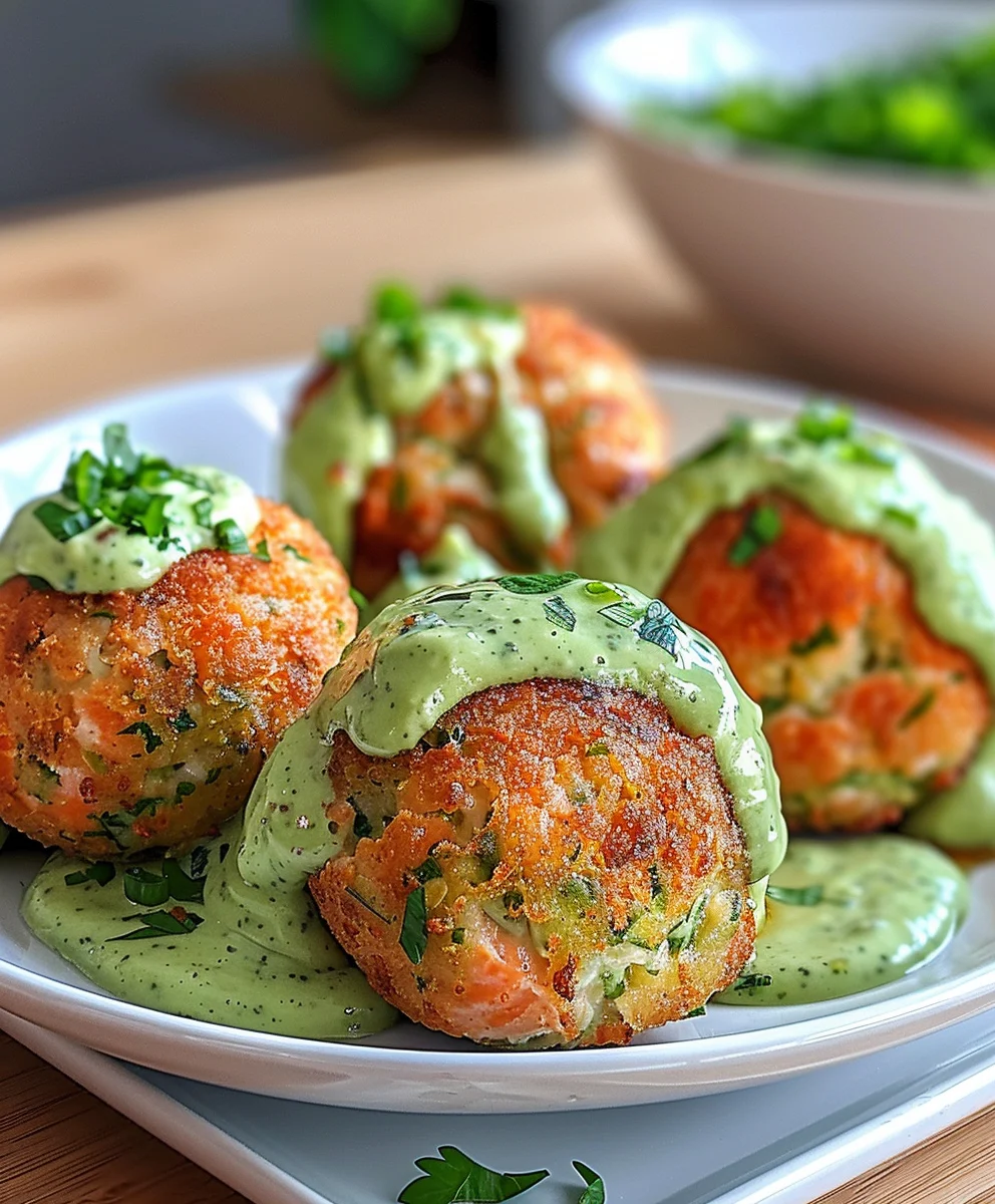 Lachs-Bällchen mit cremiger Avocado-Sauce – unwiderstehlich!