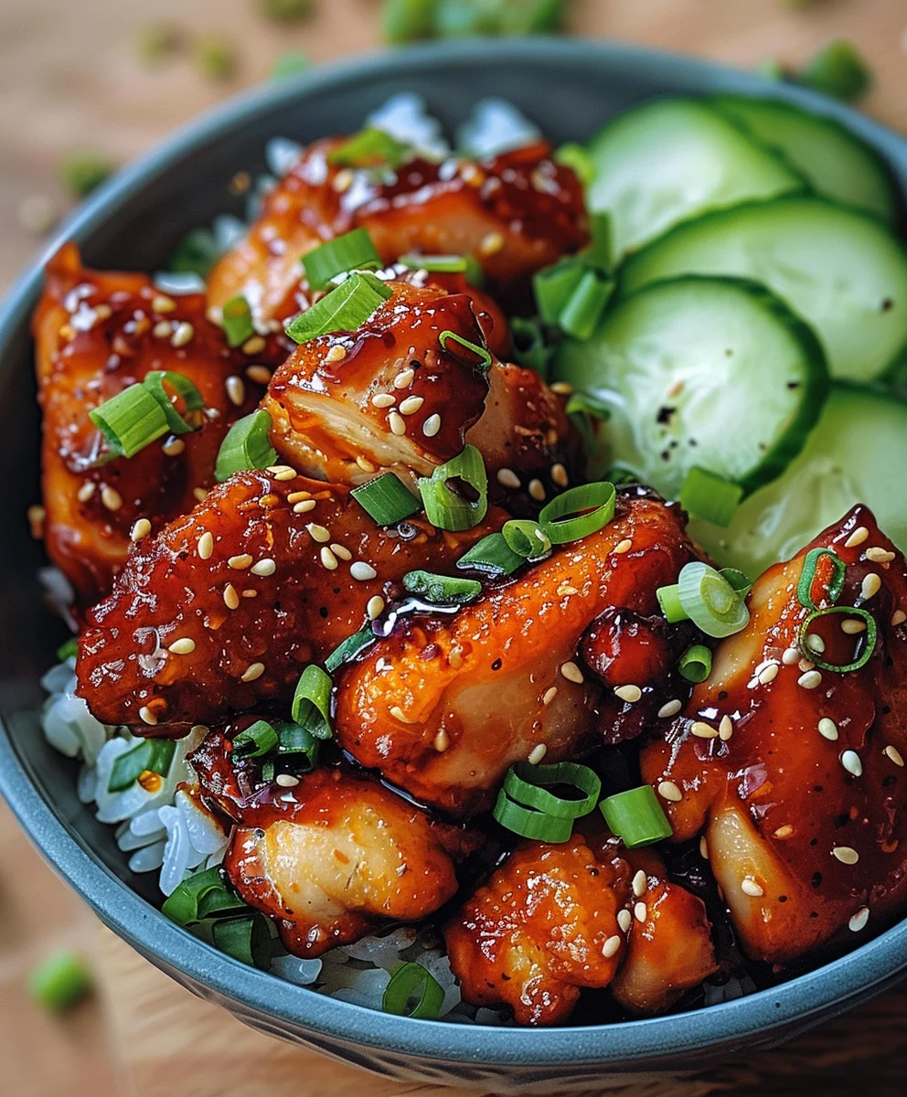 Klebriges Honig Gochujang Hähnchen – Luftfrittiert/Gebacken