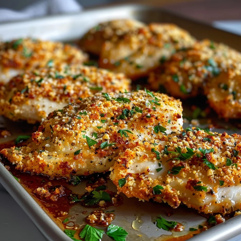 Unwiderstehliches Blech Knuspriges Parmesan Knoblauch Hähnchen