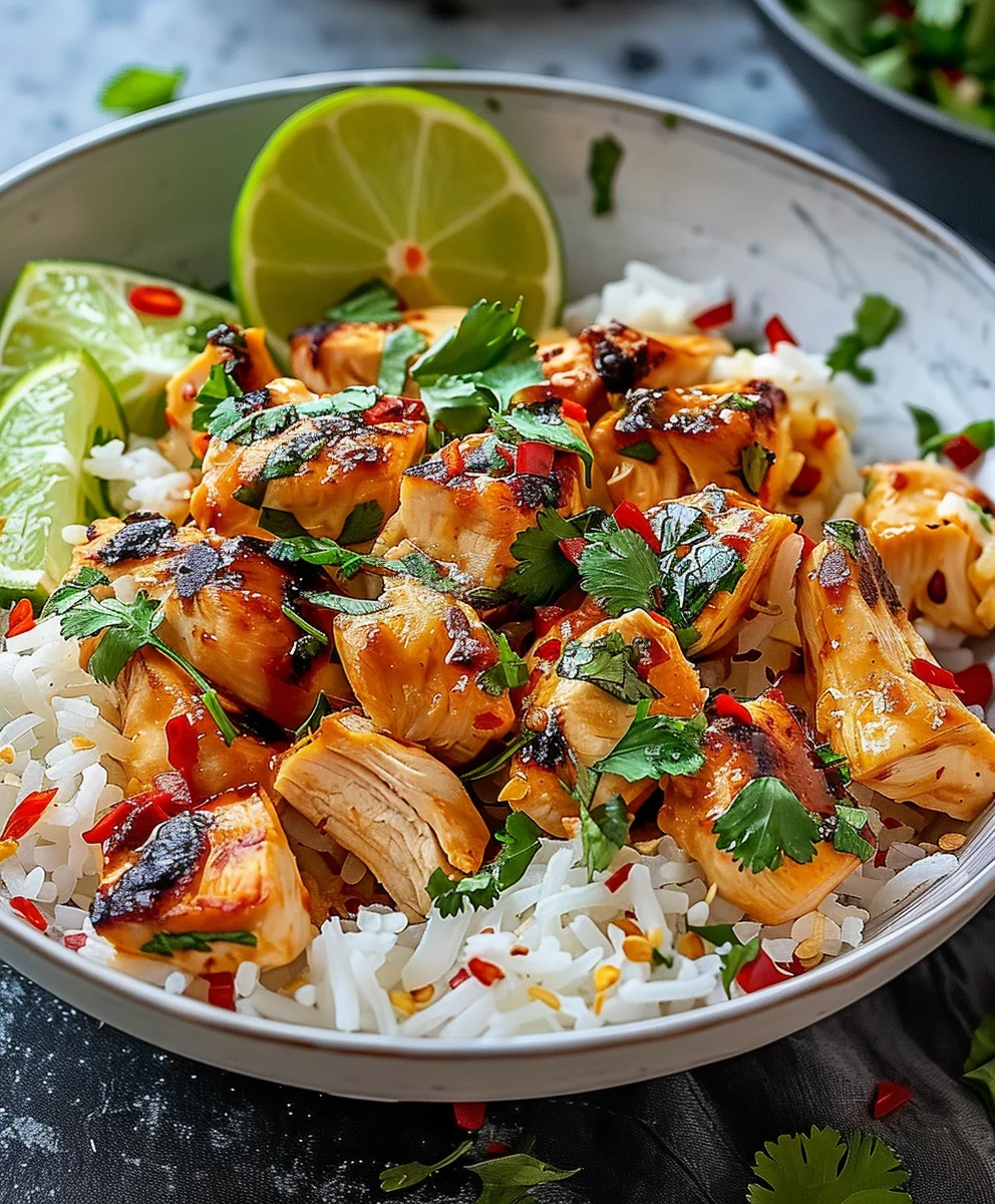 Kokos-Hähnchen-Reis-Schüssel