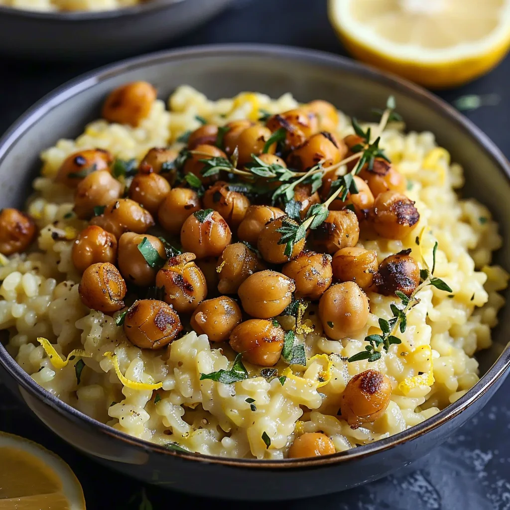 Ultimatives Zitronen Risotto mit Gebratenen Kichererbsen