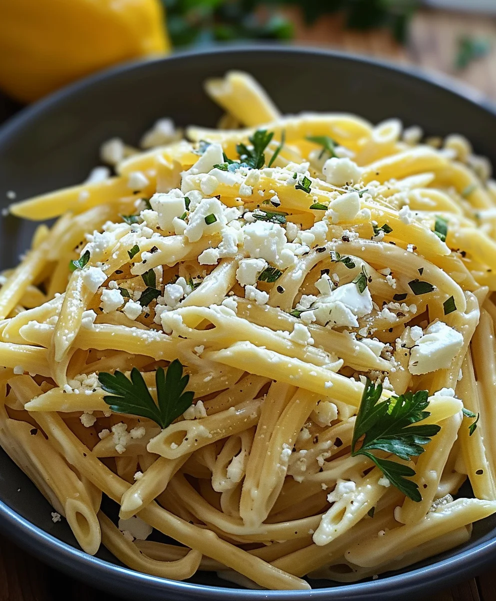 Zitronen Feta Pasta Rezept Schnell Und Lecker