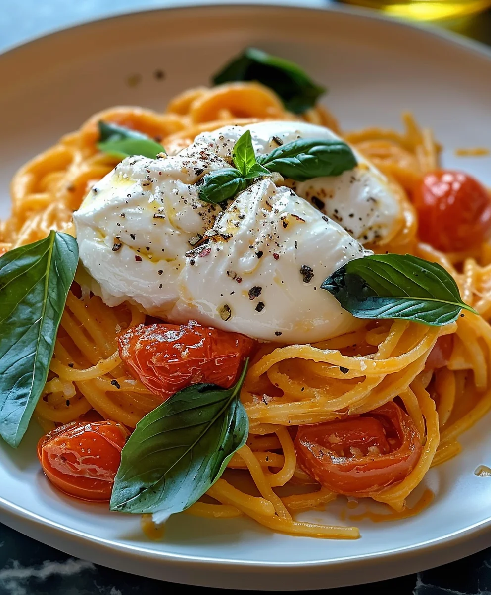 Köstliche Cremige Tomaten Burrata Pasta